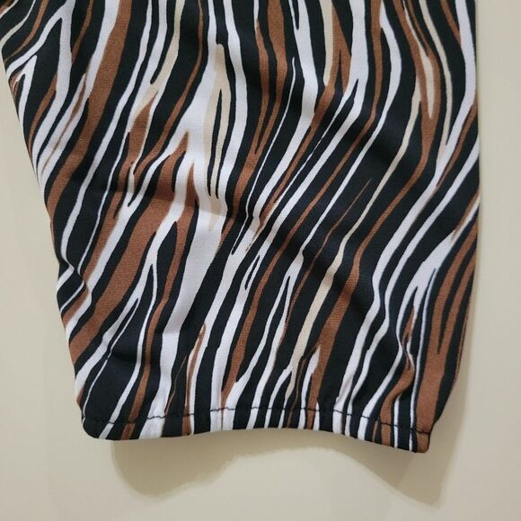 Pursuits Swirly Stripe Jersey V-neck Midi Dress - Picture 12 of 16